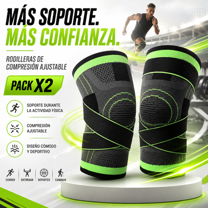 Pack 2 Rodilleras Ortopédicas De Compresión Ajustable